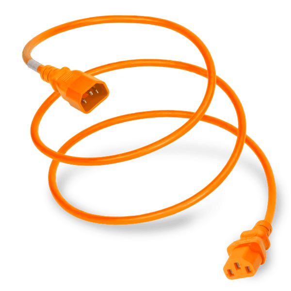 Orange 1 Foot C13 cord