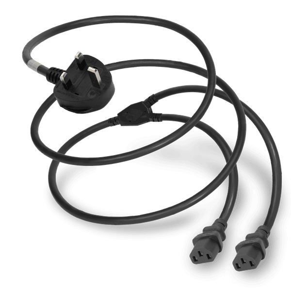 Black 1.0 meter 2X C13 cord