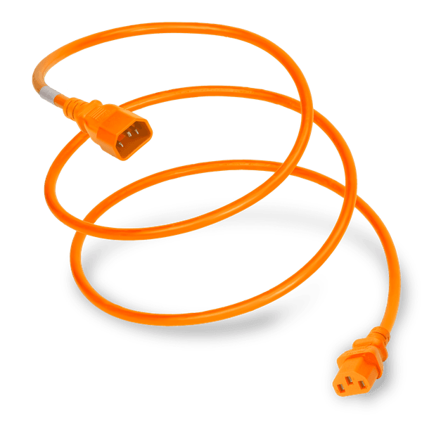 Orange 1 Foot C13 cord