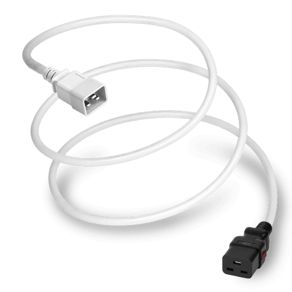 White 3 Feet C19 Locking (A-Lock) cord