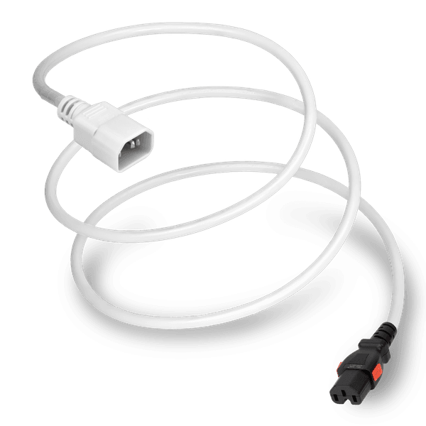 White 3 Feet C15 Locking (A-Lock) cord