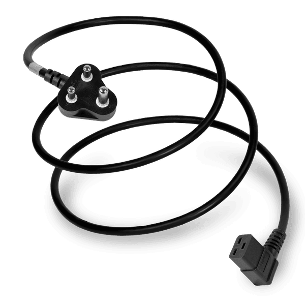 Black 2.5 meters C19 Right Angle cord