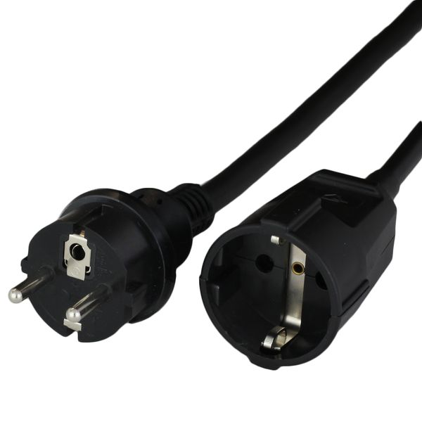 Black 2.5 meters Europe Schuko CEE7/3 (Female) cord